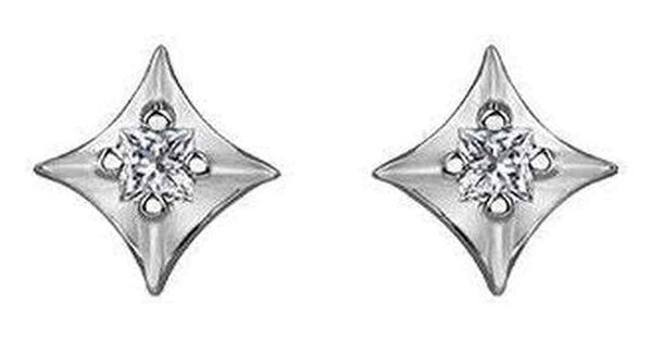 10K White Gold Canadian Diamond (0.04 ct T.W.) Sparkle Studs