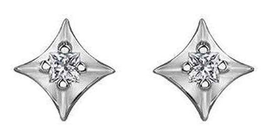 10K White Gold Canadian Diamond (0.04 ct T.W.) Sparkle Studs