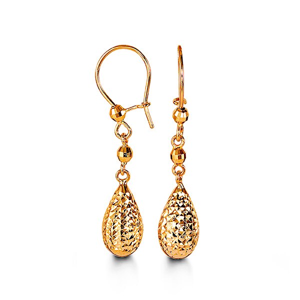 Diamond Cut Droplet Dangling Earring