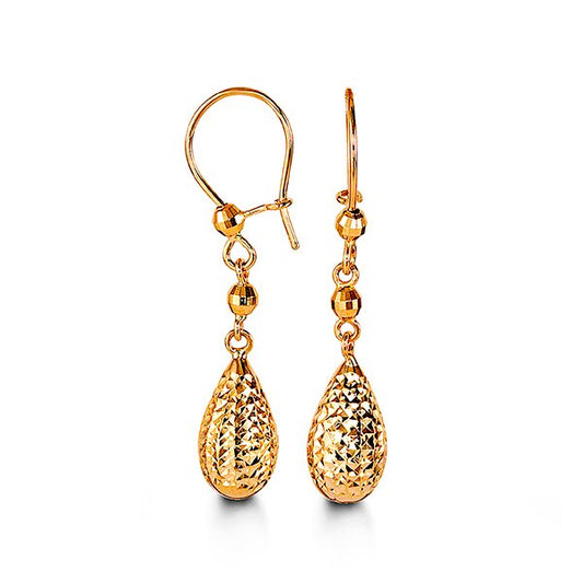 Diamond Cut Droplet Dangling Earring