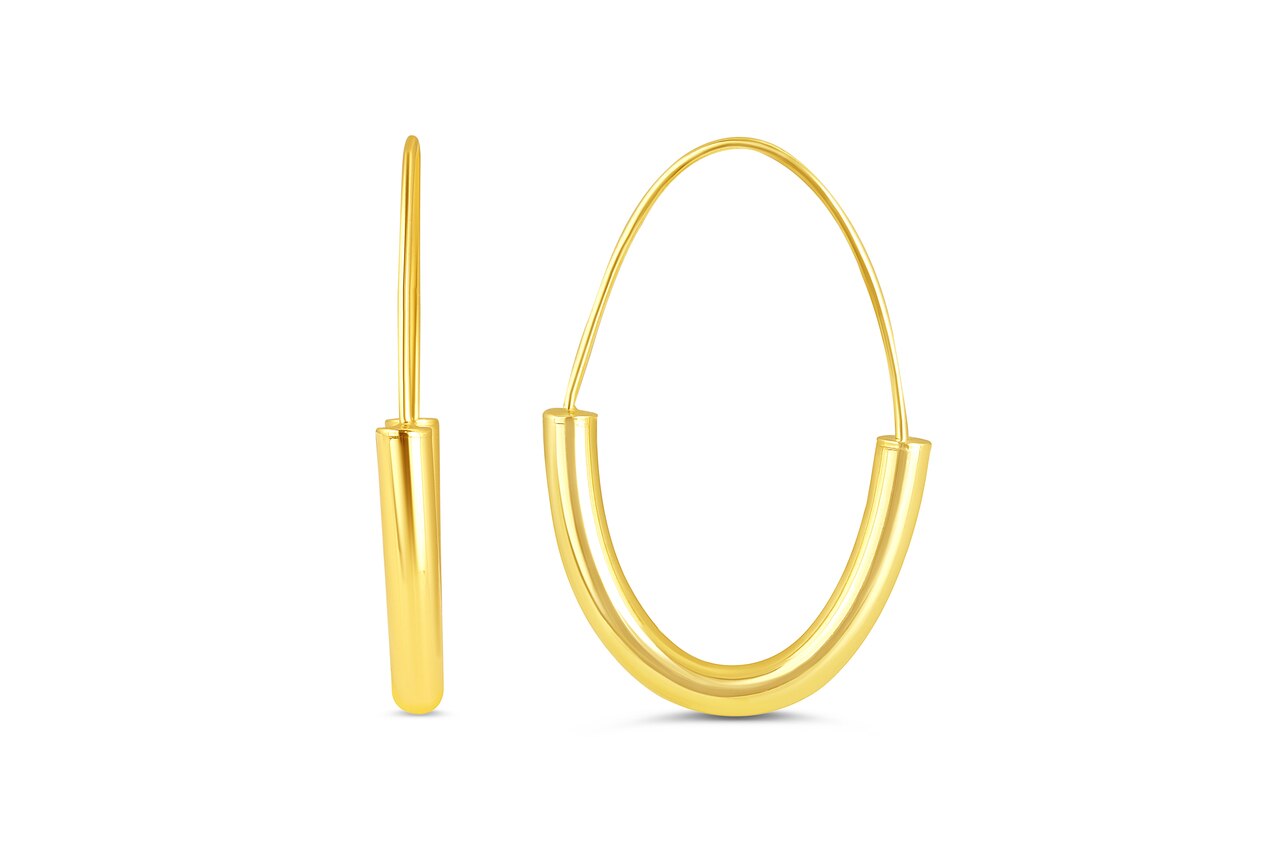 Retro Half Hoops in Yellow Gold