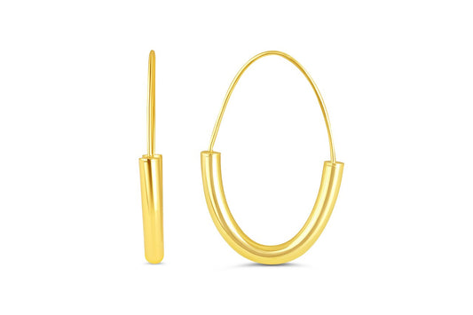 Retro Half Hoops in Yellow Gold
