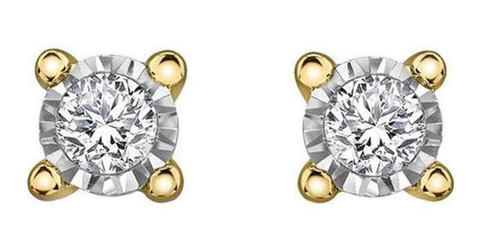 10K White Gold Solitaire Diamond (0.04 ct. T.W.) Studs