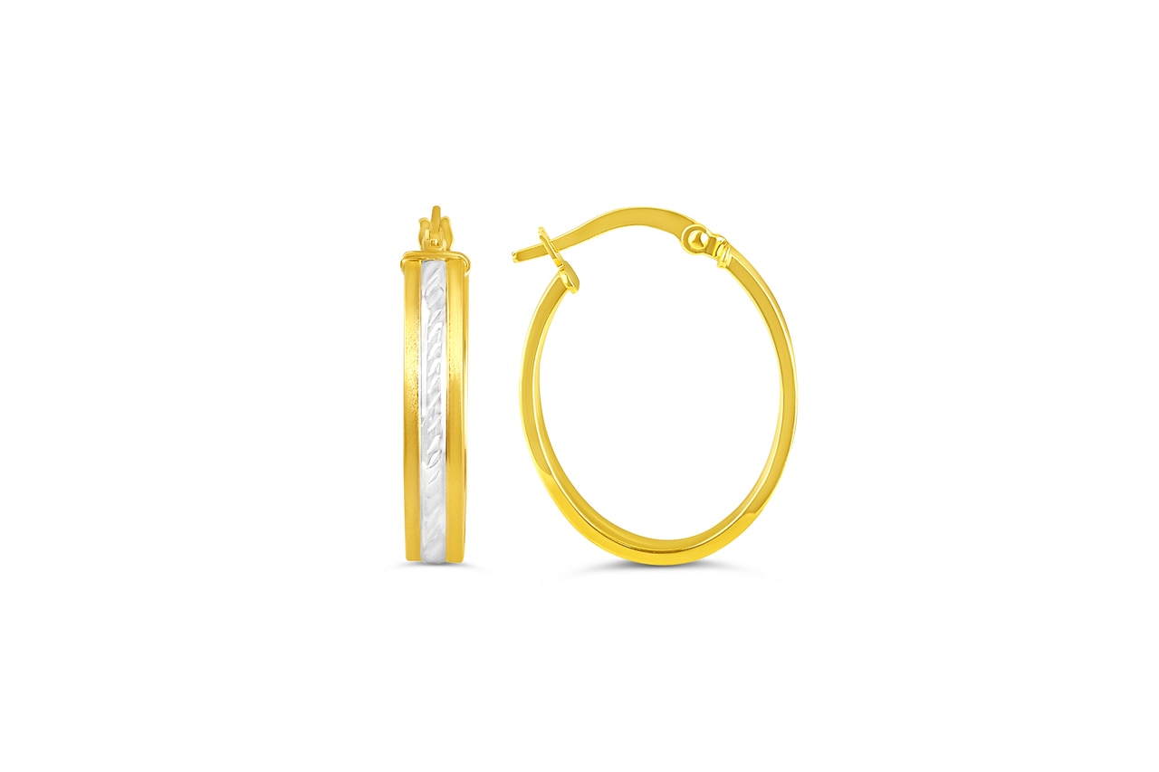 Two Tone Double Stripes Hoops