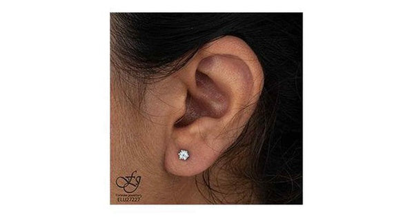 10K White Gold Diamond (0.08 ct. T.W.) Flower Studs