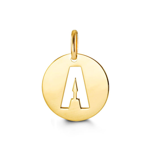 Letter "A" Pendant in Yellow Gold