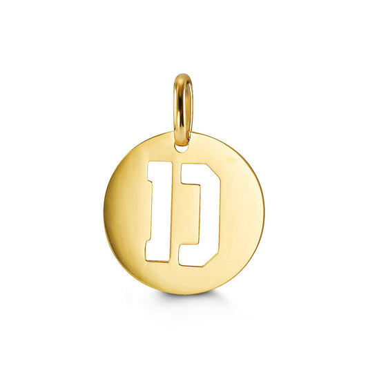 Letter "D" Pendant in Yellow Gold