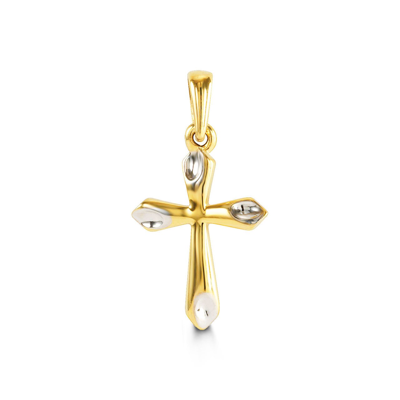 10K Two Tone Gold Faith Charm Pendant