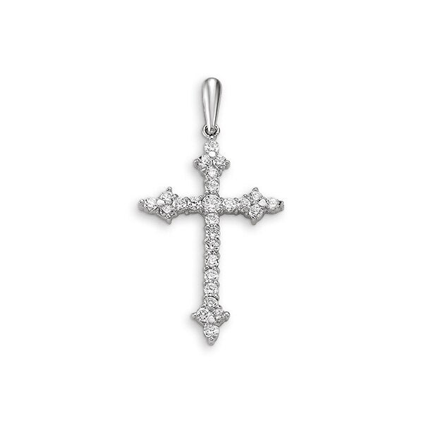 10K White Gold Faith Charm Pendant