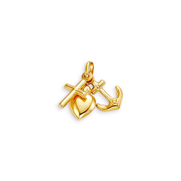 10K Yellow Gold Faith Charm Pendant