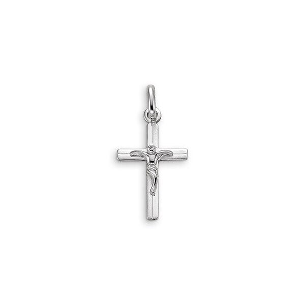 10K White Gold Faith Charm Pendant