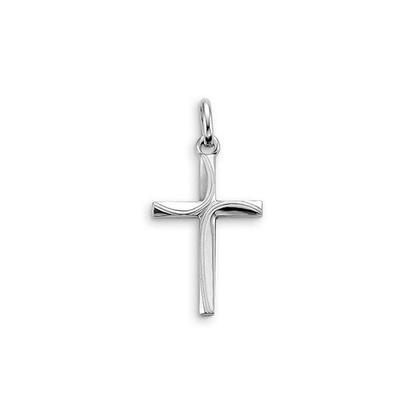 10K White Gold Faith Charm Pendant