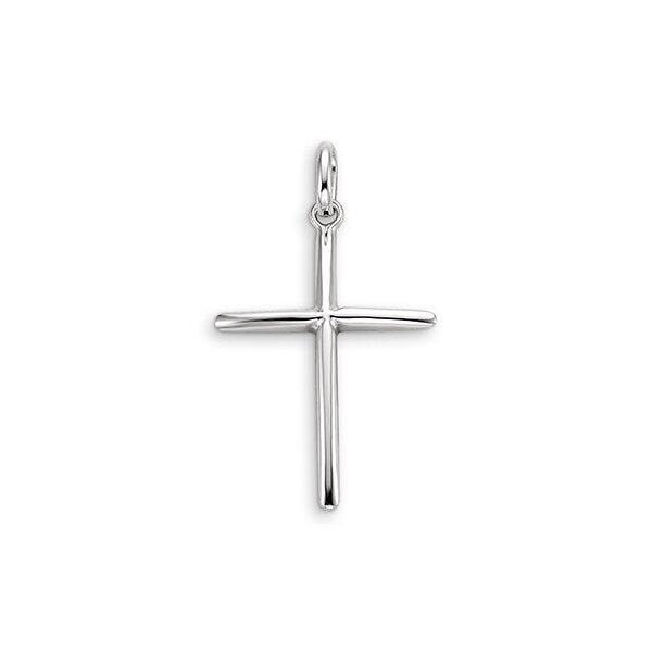 10K White Gold Faith Charm Pendant