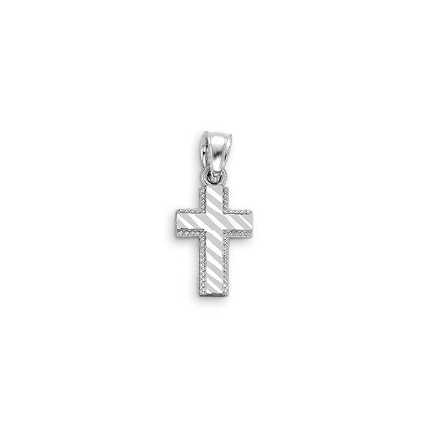 10K White Gold Faith Charm Pendant