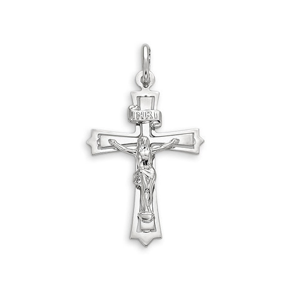 10K White Gold Faith Charm Pendant