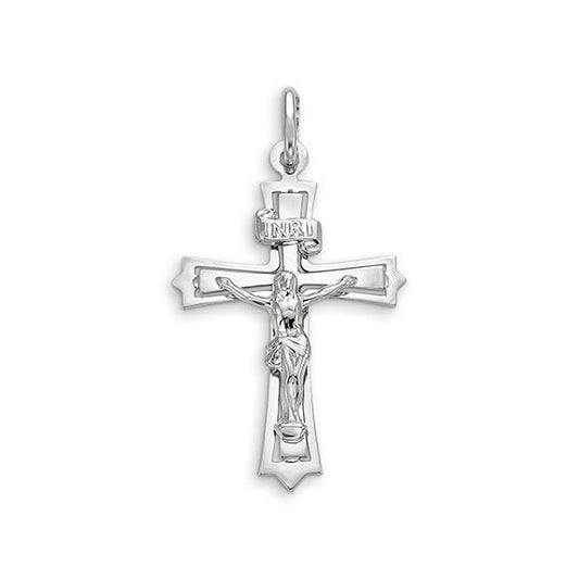 10K White Gold Faith Charm Pendant