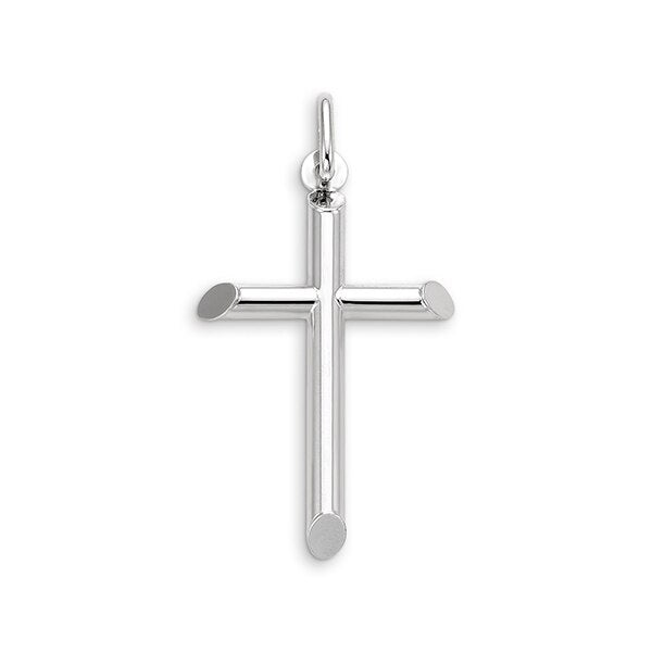 10K White Gold Faith Charm Pendant