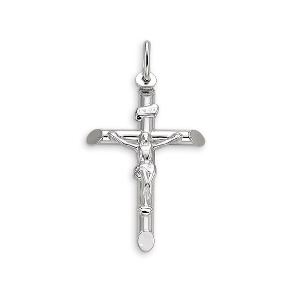 10K White Gold Faith Charm Pendant