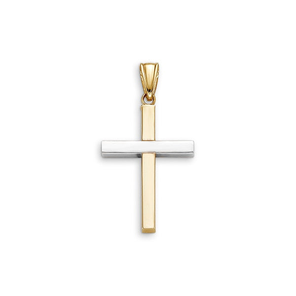 10K Two Tone Gold Faith Charm Pendant