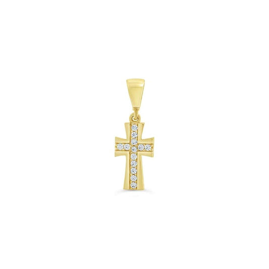 10KT Yellow Gold Cross with CZs