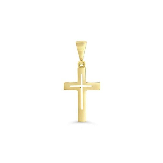 10KT Yellow Gold Cross with CZs