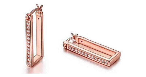 Fancy Earring in Sterling Silver andRose Gold Plate