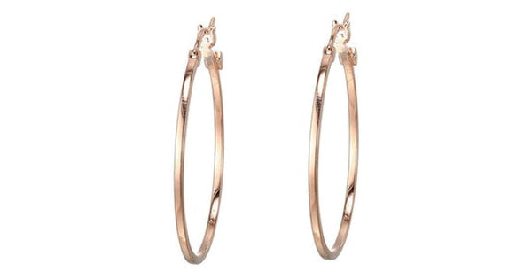 SS ELLE "HOOPS" ROSE GOLD PLATED (40MIL) 35MM SQURE TUBE HOOP