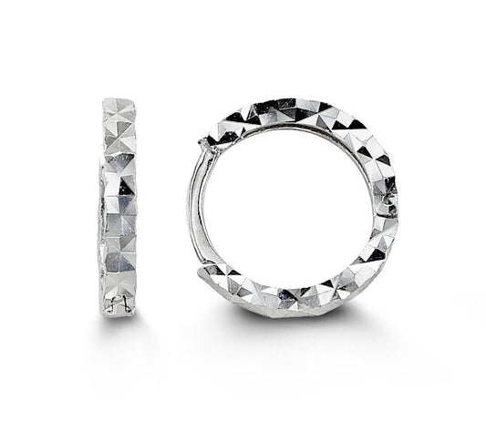 Baby Diamond Cut Yellow Gold Huggies