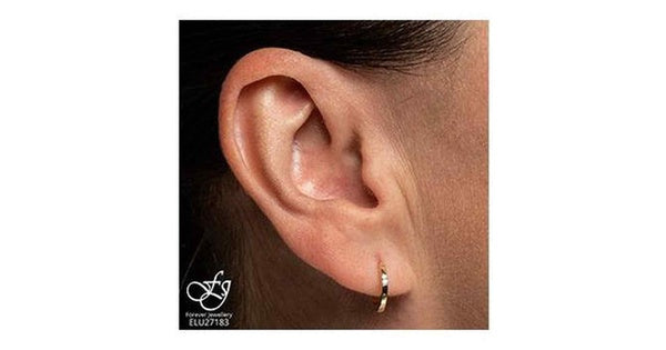 10K Yellow Gold Solitaire Diamond (0.04 ct. T.W) Huggies