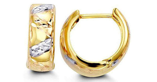 Tri-Gold Zic-zac Huggies