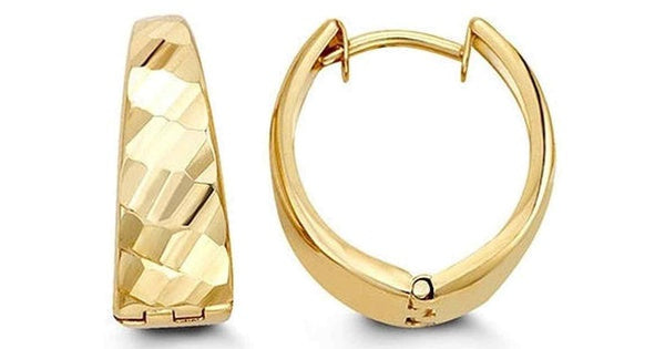 Tapered Yellow Gold Huggies