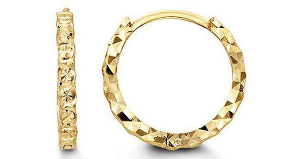 Fancy Cut Yellow Gold Huggies