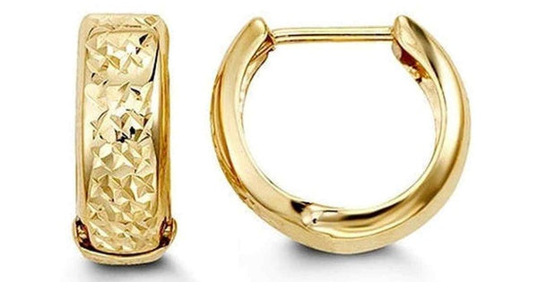 5mm Yelllow Gold Fancy Cut Gold Huggies