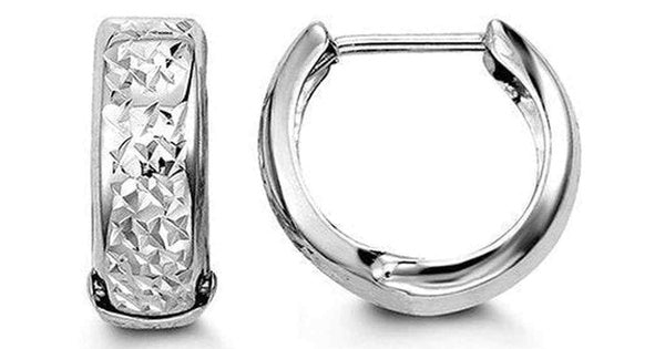 5mm White Gold Fancy Cut Gold Huggies