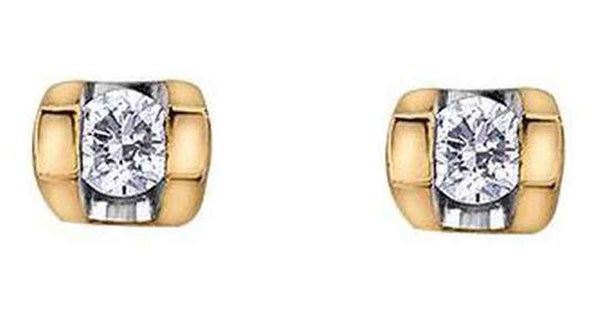 10K Yellow Gold Solitaire Diamond (0.06 ct. T.W.) Tension Studs