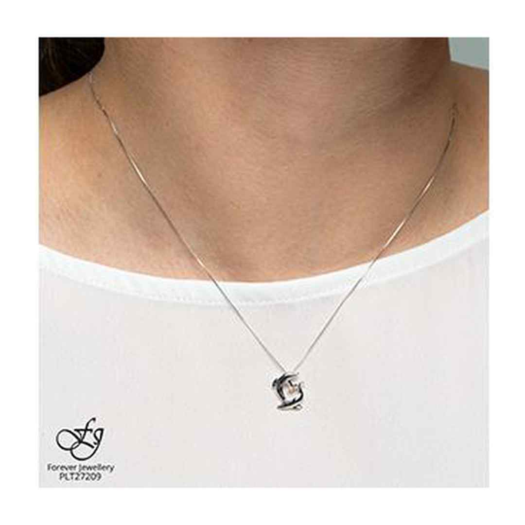 10K White Gold Diamond Accent Dophins Necklace