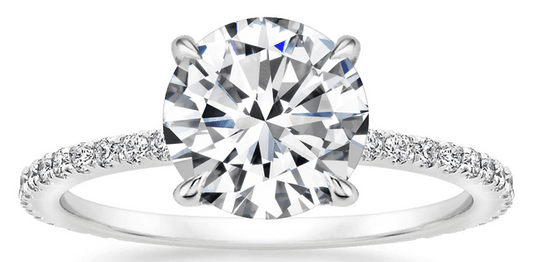 0.62 ct T.W.-18K White Gold Round Diamond Engagement Ring-