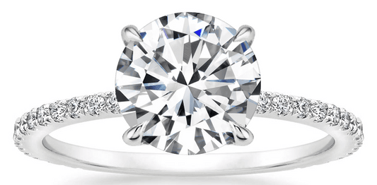 0.62 ct T.W.-18K White Gold Round Diamond Engagement Ring-