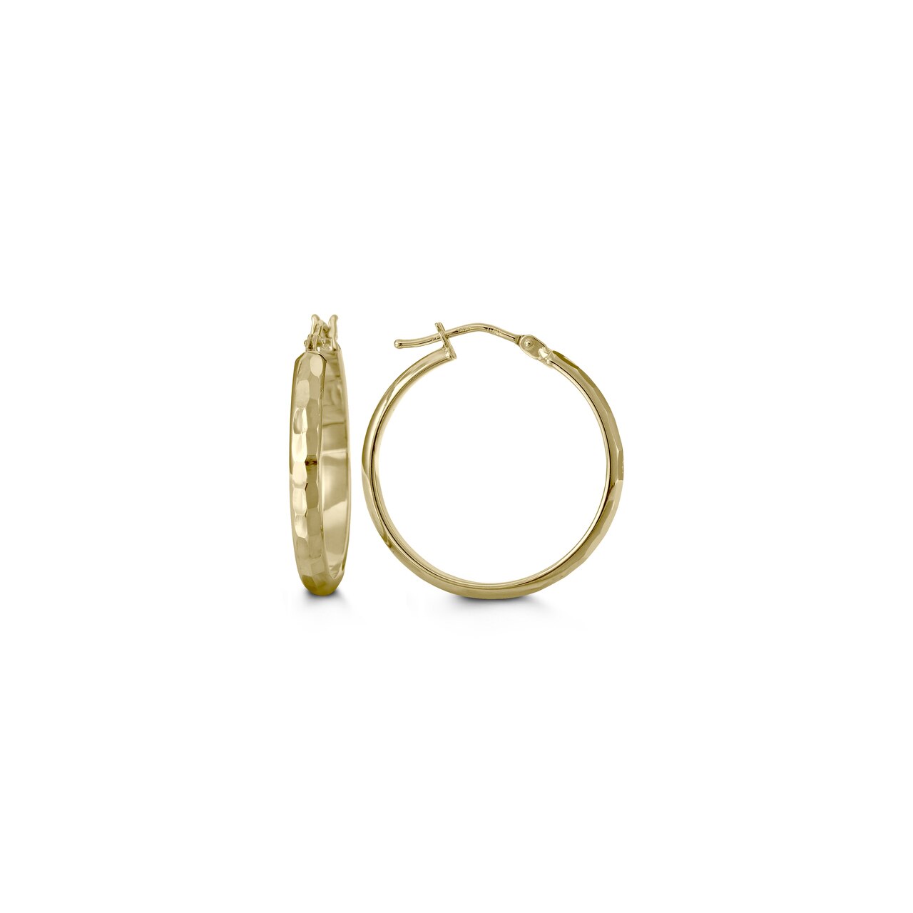 Offset Cut Yellow Gold Hoop