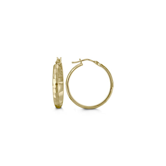 Offset Cut Yellow Gold Hoop