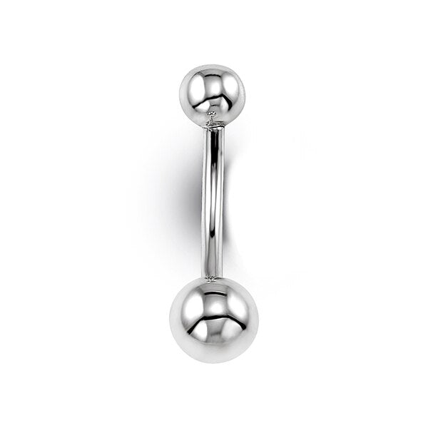 Balls Belly Ring in 14K White Gold