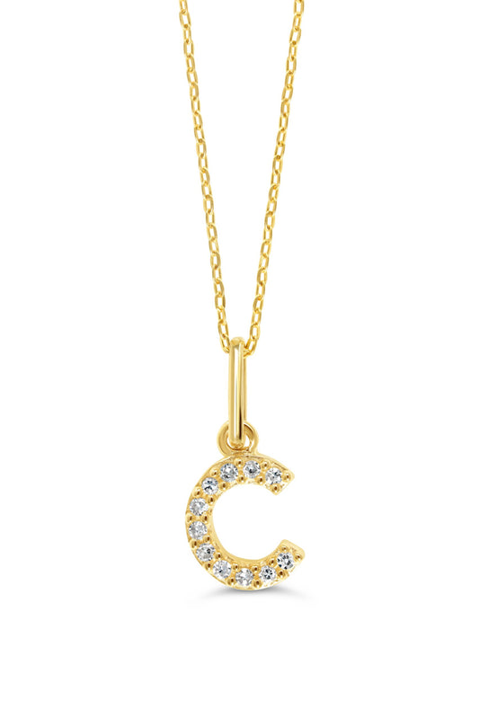 0.05 ct T.W. Diamonds "C" Initial Pendant in 10K Yellow Gold