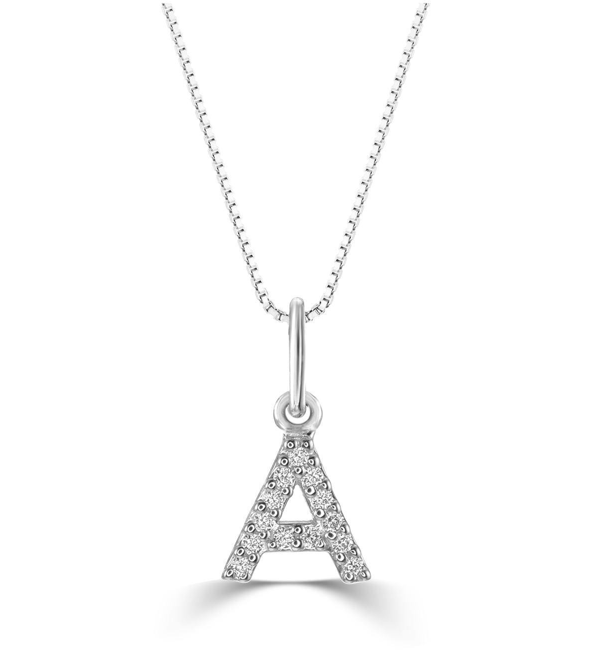0.05 ct T.W. Diamonds "A" Initial Pendant in 10K White Gold