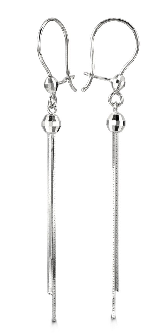 Medium Tassel White Gold Dangling Earrings