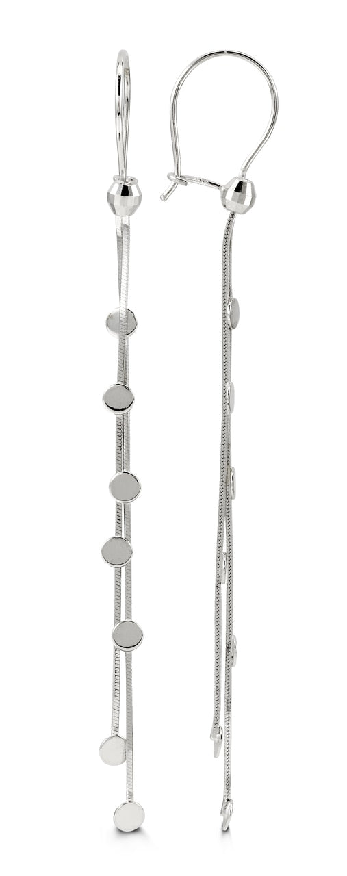 Pokadot White Gold Drop Earrings