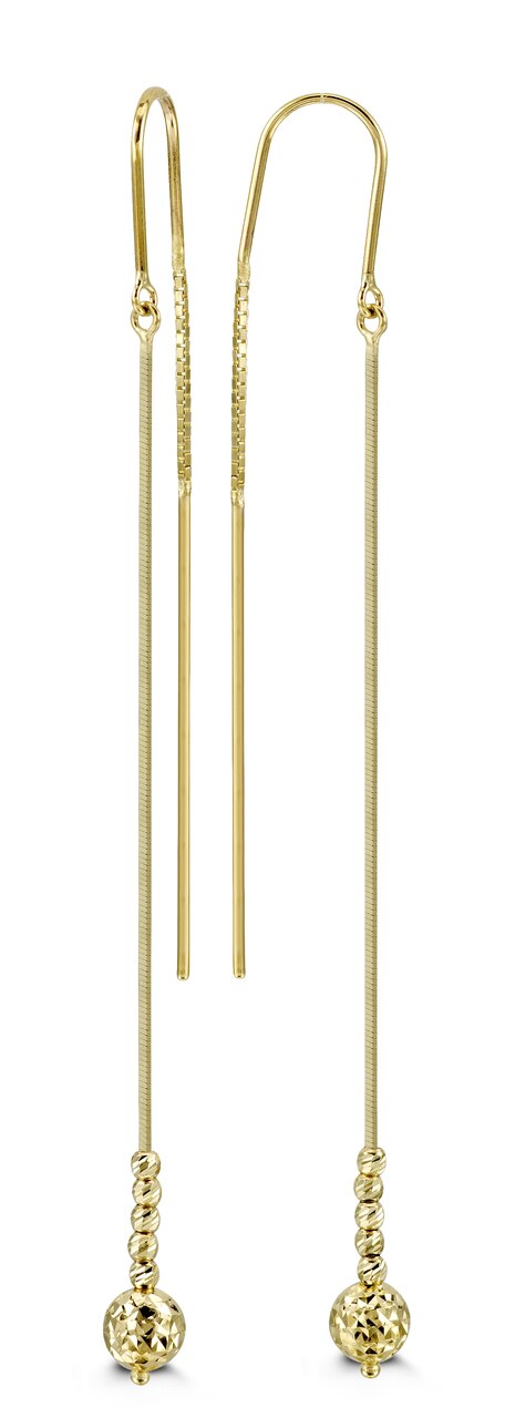 Disco Saddle Yellow Gold Drop Earrings