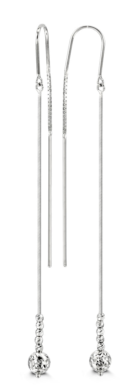 Disco Saddle White Gold Drop Earrings