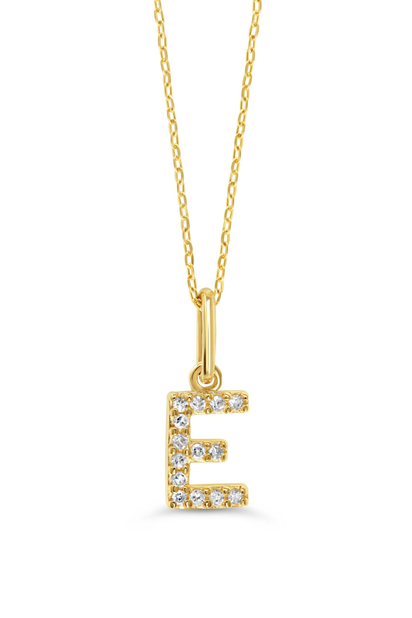 0.05 ct T.W. Diamonds "E" Initial Pendant in 10K Yellow Gold