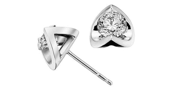0.50 ct T.W. Half Moon14K White Gold Studs