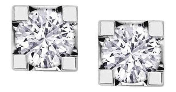 0.40 ct T.W. Square Prong 14K White Gold Studs